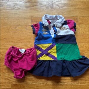Colorful Patchwork Baby Dress with Bloomers